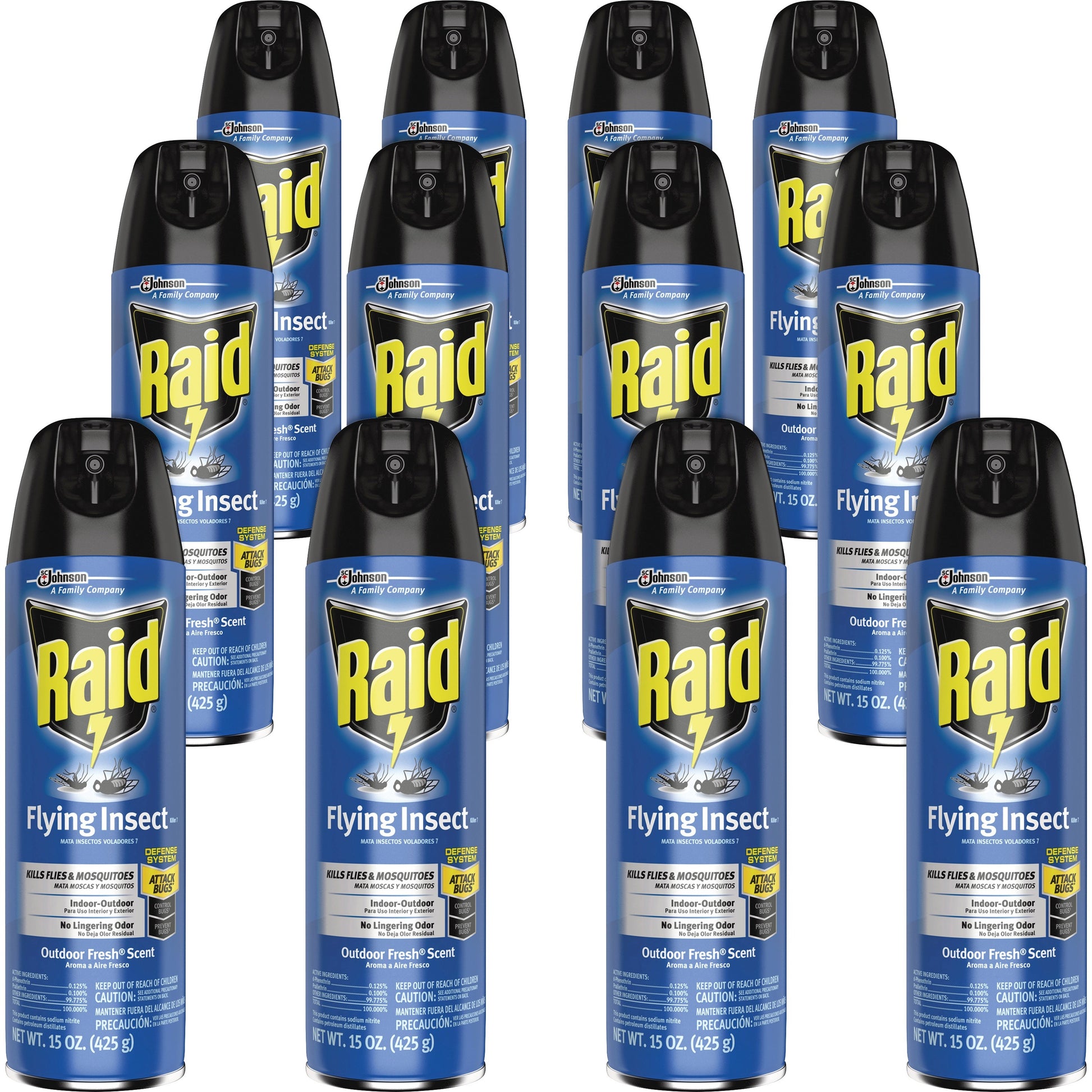 Raid Flying Insect Killer, 15 oz Aerosol Spray, 12/Carton (300816)