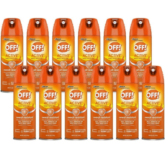 OFF! ACTIVE Insect Repellent, 6 oz Aerosol Spray, 12/Carton (334678)