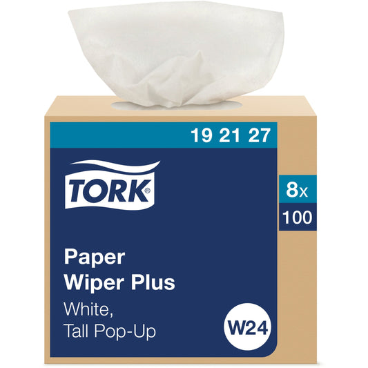 Tork Multipurpose Paper Wiper, 9.25 x 16.25, White, 100/Box, 8 Boxes/Carton (192127)