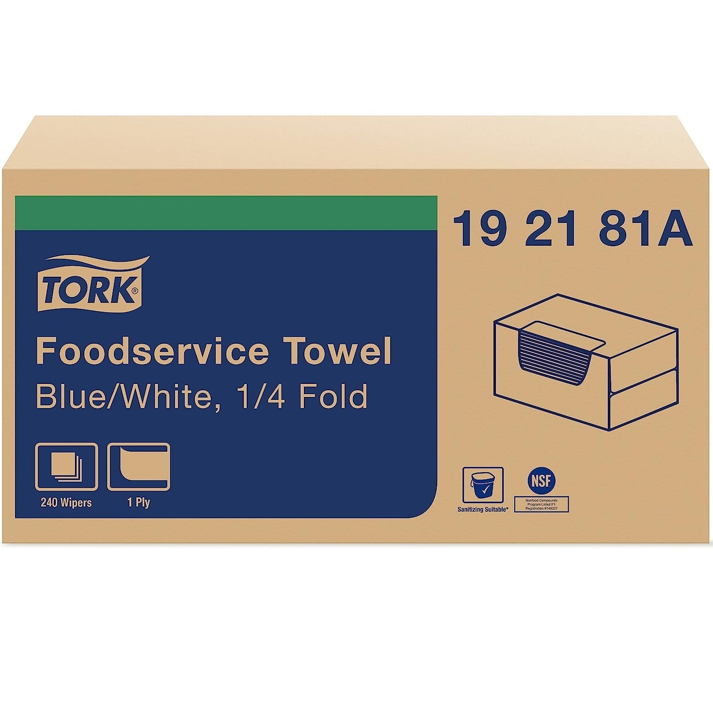 Tork Foodservice Cloth, 13 x 21, Blue, 240/Carton (192181A)