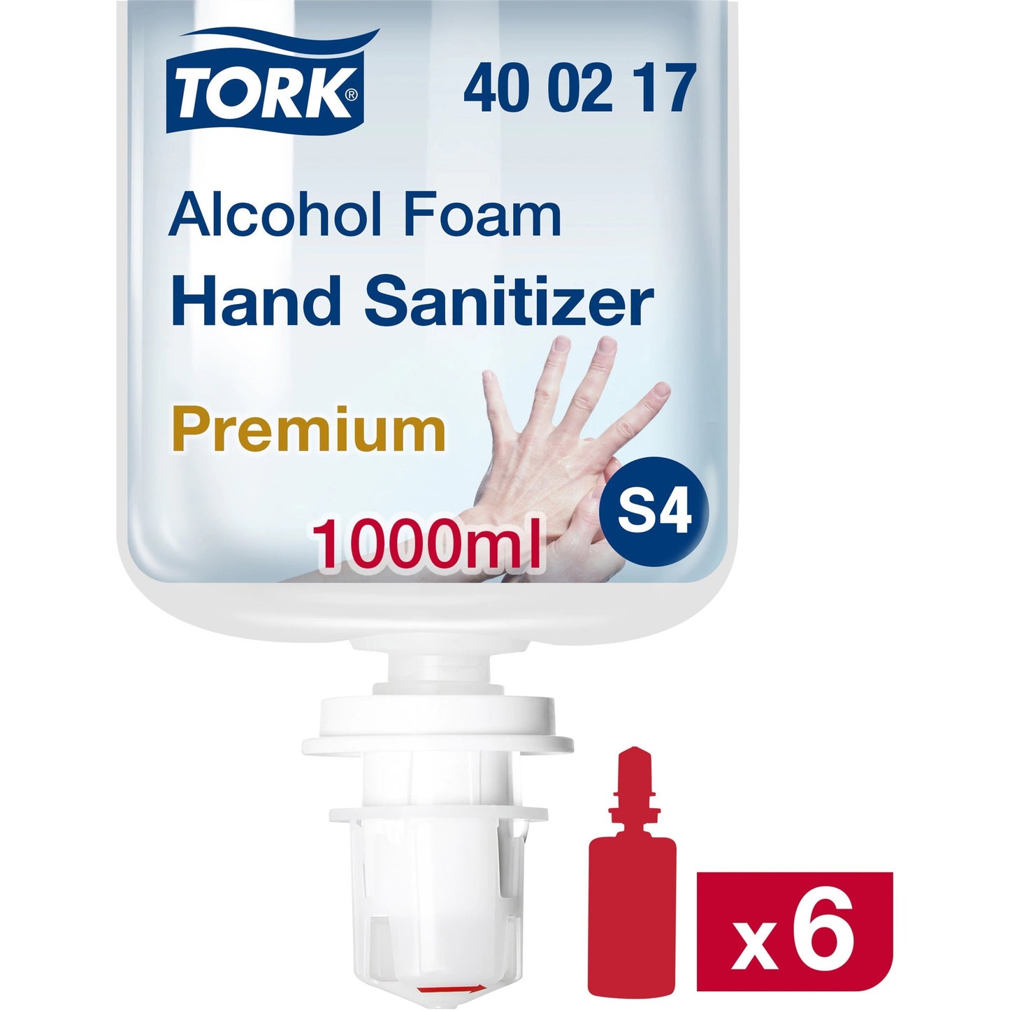 Tork Premium Alcohol Foam Hand Sanitizer, 1 L Bottle, Unscented, 6/Carton (400217)