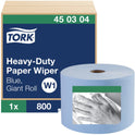 Tork Heavy-Duty Paper Wiper, 1-Ply, 11.1" x 800 ft, Blue (450304)