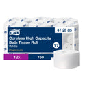 Tork Coreless High Capacity Bath Tissue, 2-Ply, White, 750 Sheets/Roll, White, 12/Carton (472885)