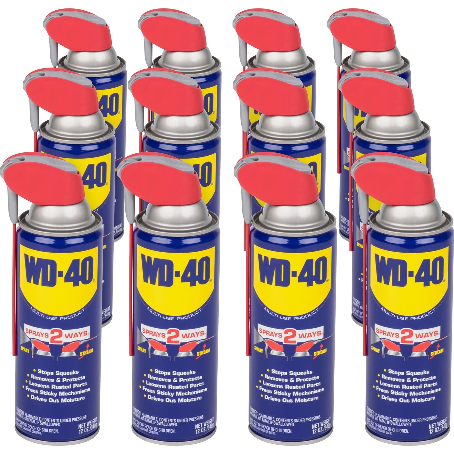 WD-40 Smart Straw Spray Lubricant, 12 oz Aerosol Can, 12/Carton (490057)