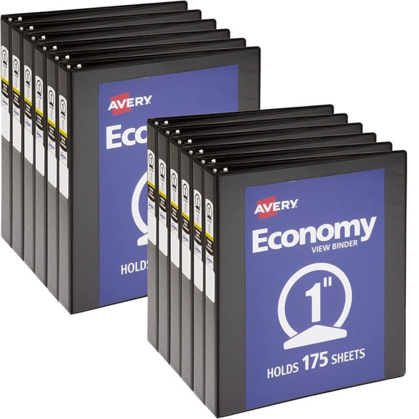 Avery Economy View Binder with Round Rings , 3 Rings, 1 - 12 Pack