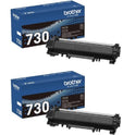 Brother TN730 Toner, 1,200 Page-Yield, Black - 2 Pack