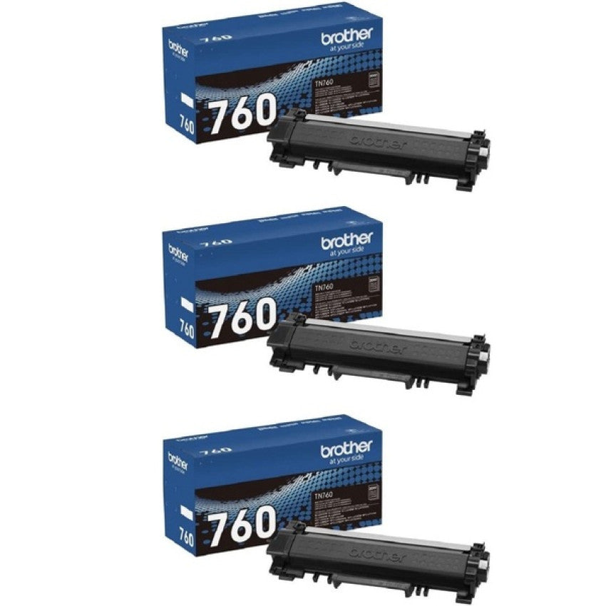 Brother TN760 High-Yield Toner, 3,000 Page-Yield, Black - 3 Pack