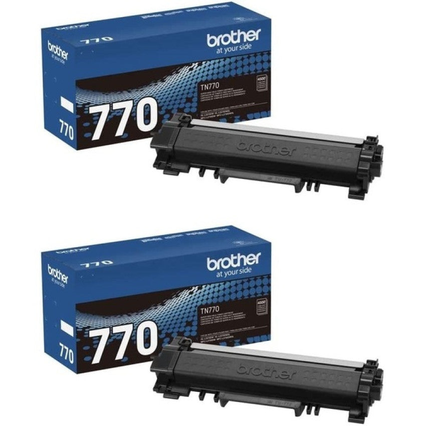 Brother TN770 Super High-Yield Toner, 4,500 Page-Yield, Black - 2 Pack