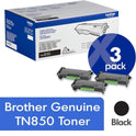 Brother TN850 High-Yield Toner, 8,000 Page-Yield, Black - 3 Pack