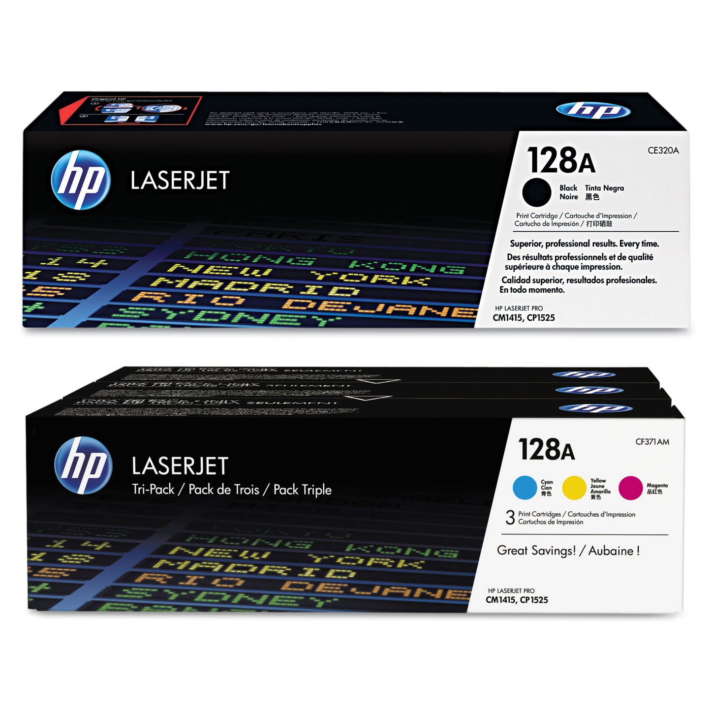 HP 128A Toner Cartridge Bundle