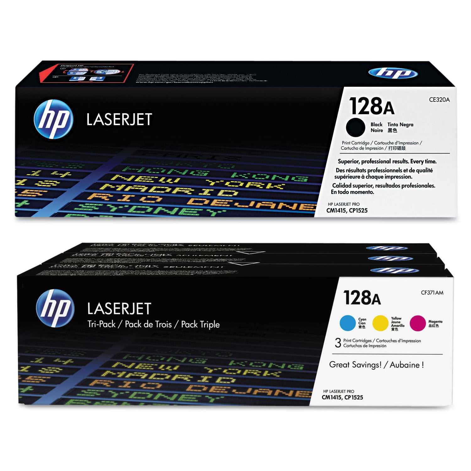 HP 128A Toner Cartridge Bundle