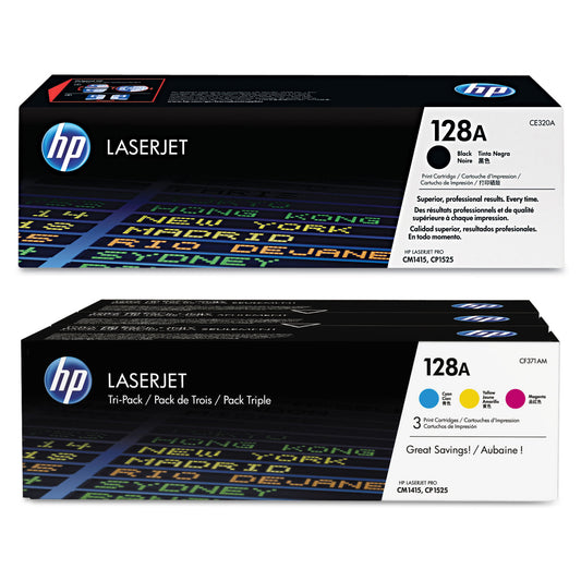 HP 128A Toner Cartridge Bundle