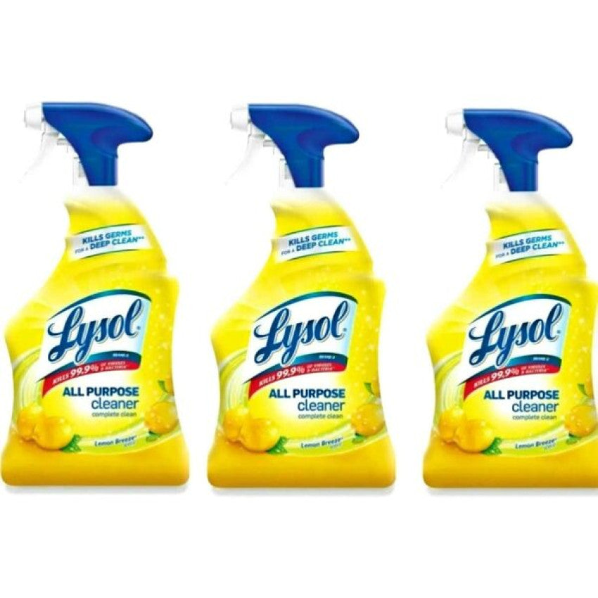 LYSOL Brand Ready-to-Use All-Purpose Cleaner, Lemon Breeze, 32 oz Spray Bottle (75352EA) - 3 Pack