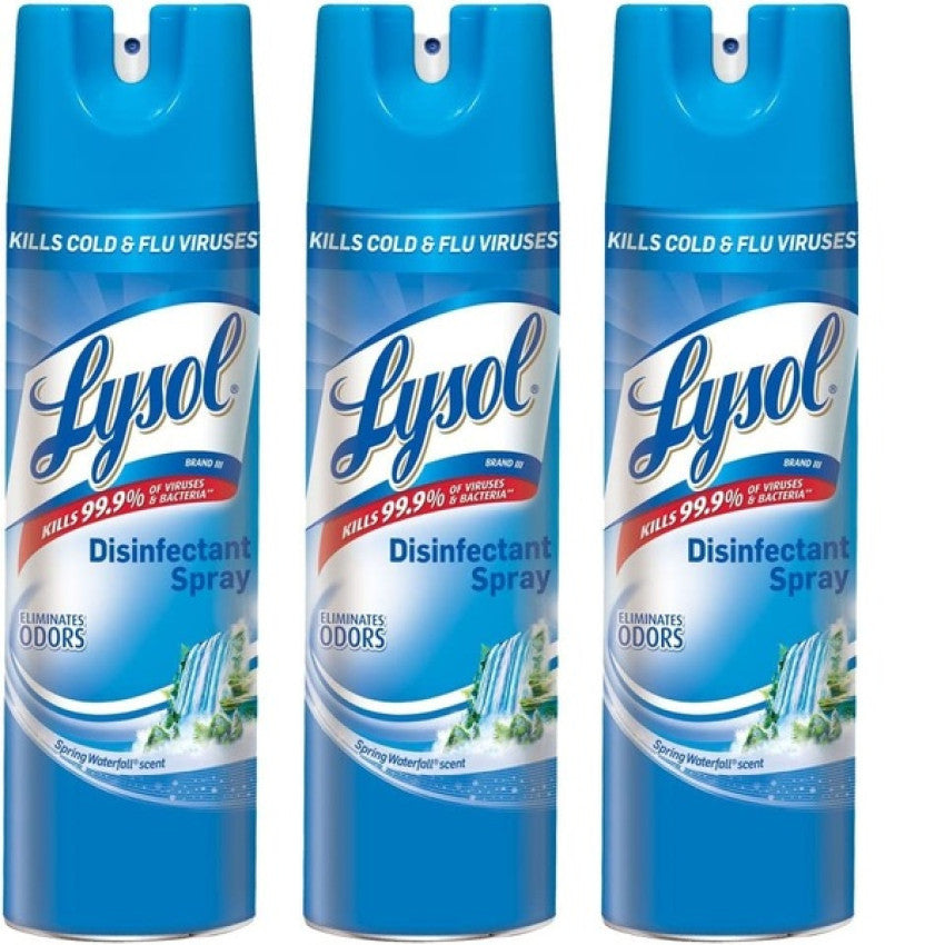 LYSOL Brand Disinfectant Spray, Spring Waterfall Scent, 19 oz Aerosol Spray (79326) - 3 Pack