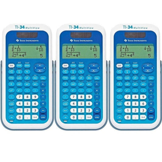 Texas Instruments TI-34 MultiView Scientific Calculator, 16-Digit LCD - 3 Pack